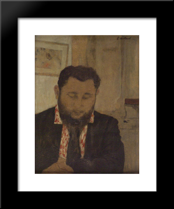 Portrait Of Thadee Natanson 20x24 Black Modern Wood Framed Art Print Poster by Vuillard, Edouard