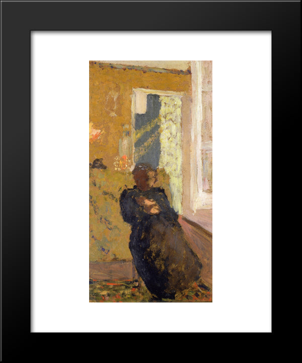 Seated Woman Dressed In Black 20x24 Black Modern Wood Framed Art Print Poster by Vuillard, Edouard