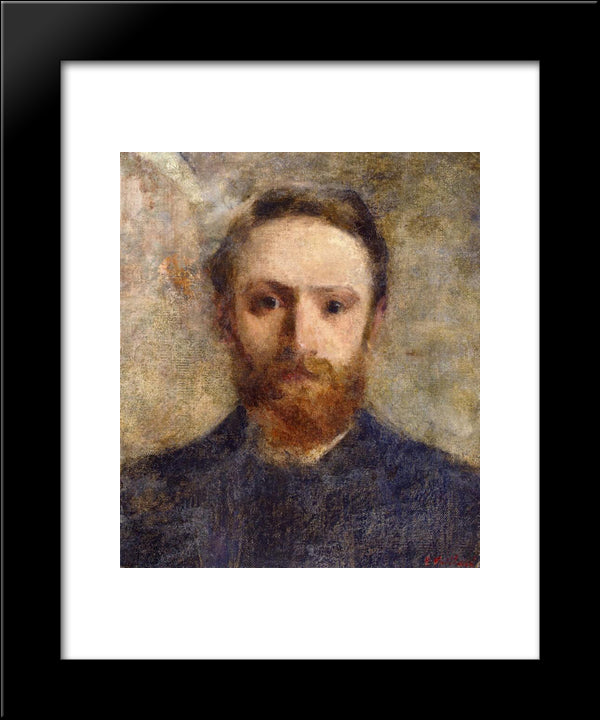 Self-Portrait 20x24 Black Modern Wood Framed Art Print Poster by Vuillard, Edouard