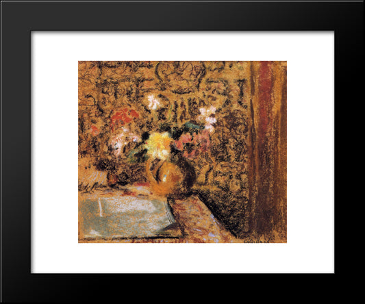 Still Life With Flowers 20x24 Black Modern Wood Framed Art Print Poster by Vuillard, Edouard