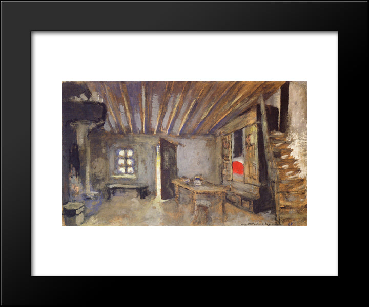 Studio Interior, Model For The Scenery Of La Lepreuse 20x24 Black Modern Wood Framed Art Print Poster by Vuillard, Edouard