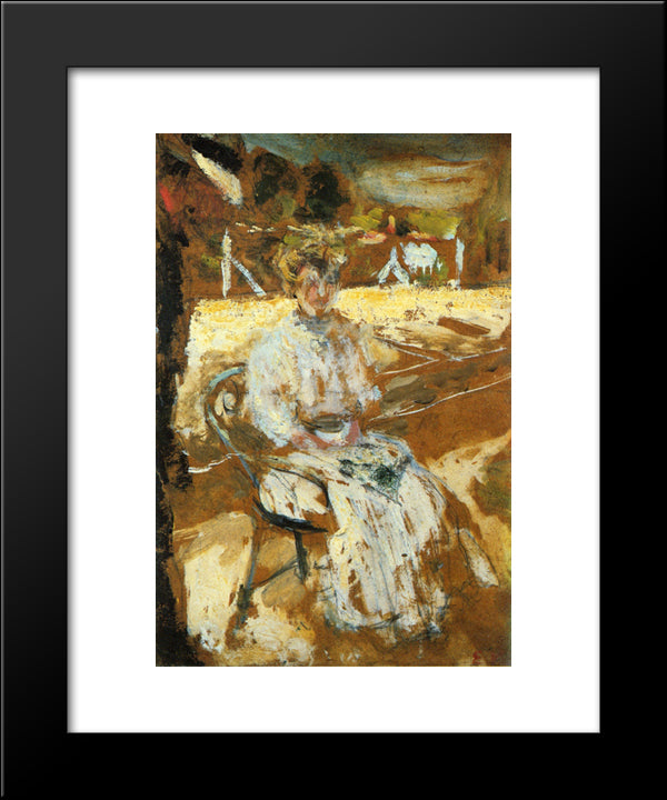 Tennis Game By The Sea 20x24 Black Modern Wood Framed Art Print Poster by Vuillard, Edouard