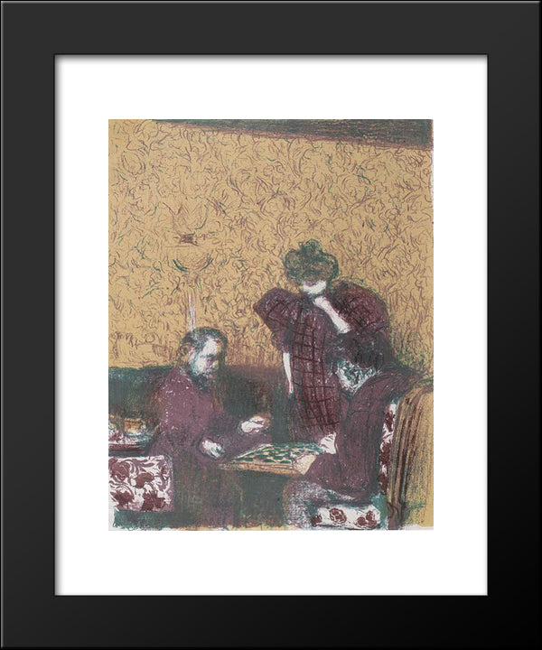 The Damepartie 20x24 Black Modern Wood Framed Art Print Poster by Vuillard, Edouard