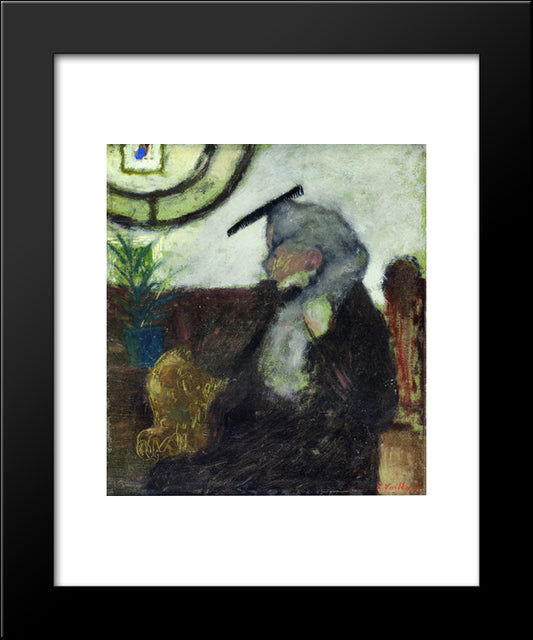 The Comb 20x24 Black Modern Wood Framed Art Print Poster by Vuillard, Edouard