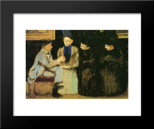 The Discussion 20x24 Black Modern Wood Framed Art Print Poster by Vuillard, Edouard