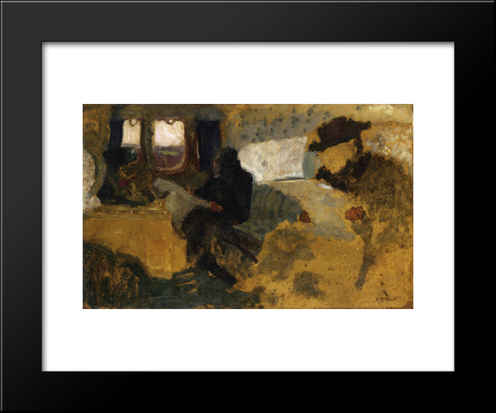 The First Class Compartment 20x24 Black Modern Wood Framed Art Print Poster by Vuillard, Edouard