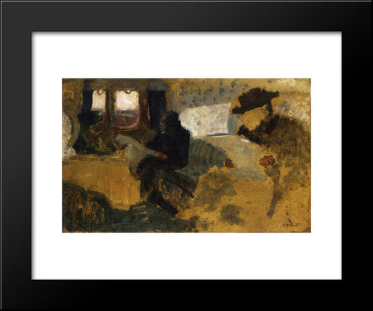 The First Class Compartment 20x24 Black Modern Wood Framed Art Print Poster by Vuillard, Edouard