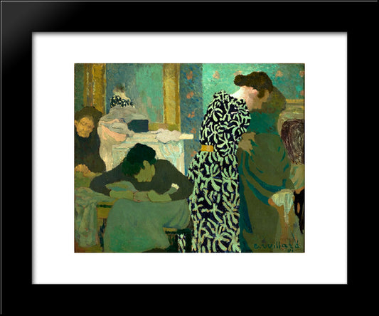 The Flowered Dress 20x24 Black Modern Wood Framed Art Print Poster by Vuillard, Edouard