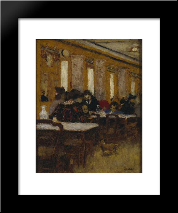 The Little Restaurant 20x24 Black Modern Wood Framed Art Print Poster by Vuillard, Edouard