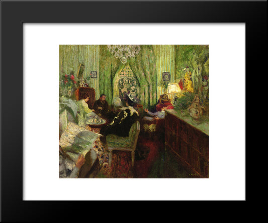 The Salon Of Madame Aron 20x24 Black Modern Wood Framed Art Print Poster by Vuillard, Edouard