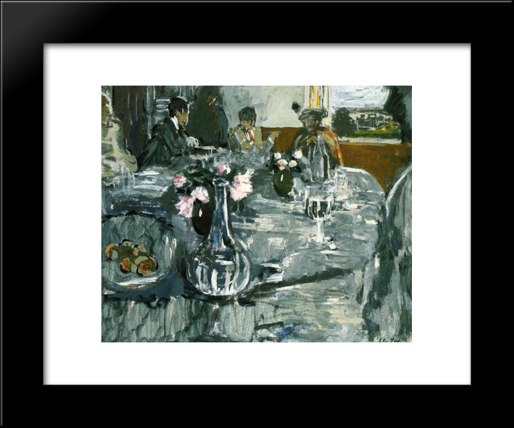 The Table 20x24 Black Modern Wood Framed Art Print Poster by Vuillard, Edouard