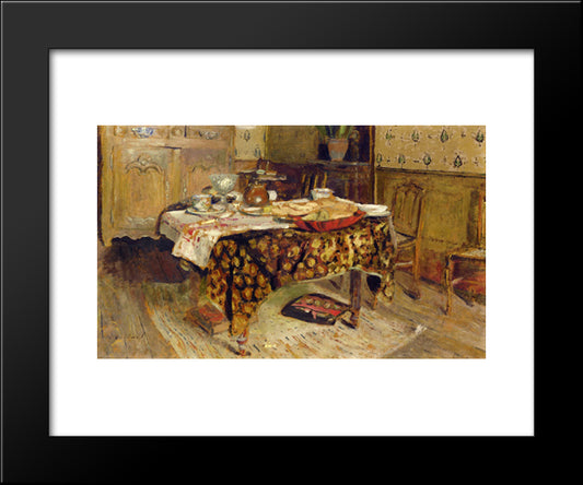 The Table Setting 20x24 Black Modern Wood Framed Art Print Poster by Vuillard, Edouard