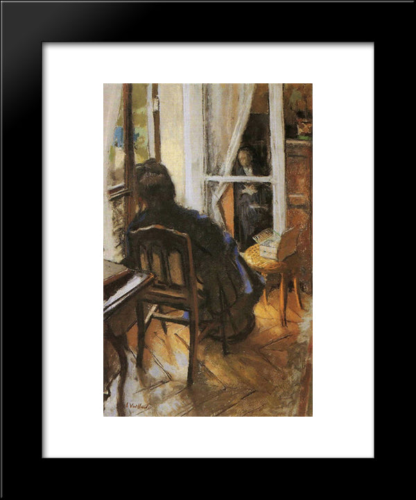 The Window 20x24 Black Modern Wood Framed Art Print Poster by Vuillard, Edouard