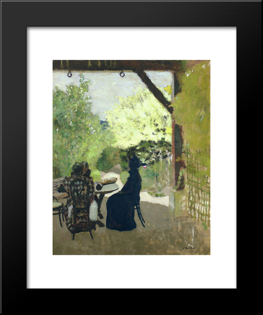 Under The Portico 20x24 Black Modern Wood Framed Art Print Poster by Vuillard, Edouard