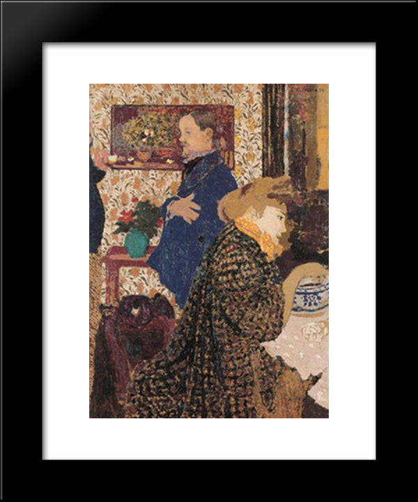 Valloton And Misia In The Dining Room At Rue Saint-Florentin 20x24 Black Modern Wood Framed Art Print Poster by Vuillard, Edouard