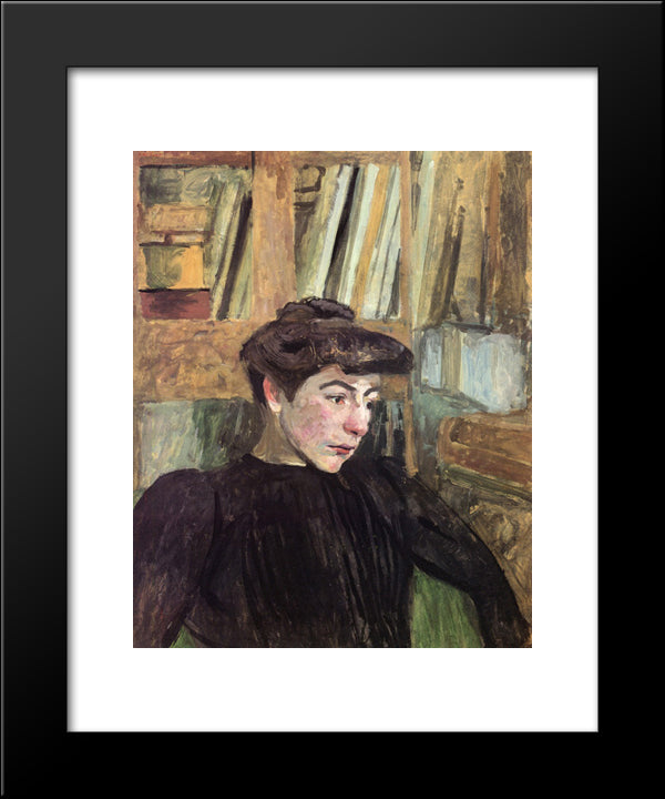 Woman With Black Eyebrows 20x24 Black Modern Wood Framed Art Print Poster by Vuillard, Edouard