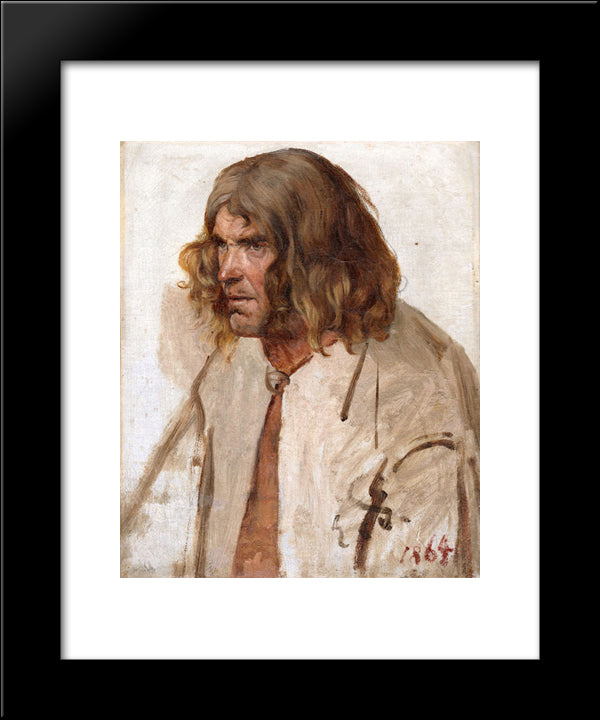 Estonian Peasant 20x24 Black Modern Wood Framed Art Print Poster by Gebhardt, Eduard von