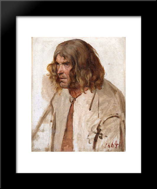 Estonian Peasant 20x24 Black Modern Wood Framed Art Print Poster by Gebhardt, Eduard von