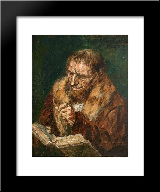 Man Reading 20x24 Black Modern Wood Framed Art Print Poster by Gebhardt, Eduard von
