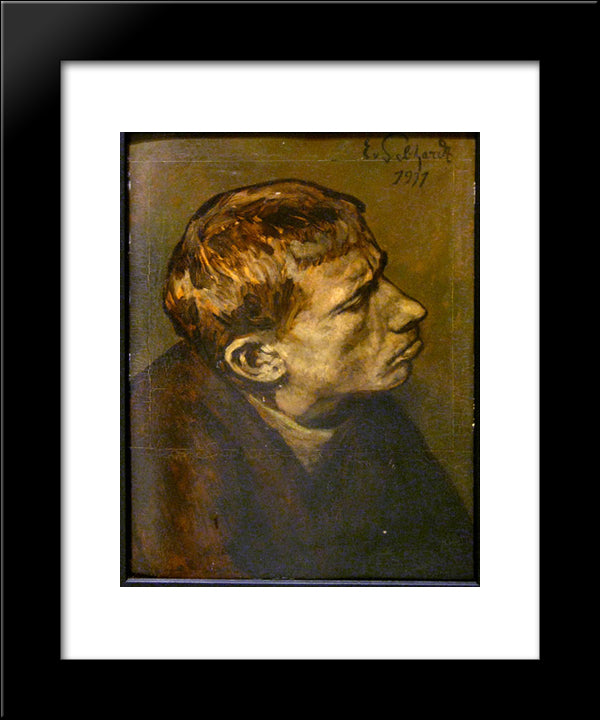 Portrait Of A Man 20x24 Black Modern Wood Framed Art Print Poster by Gebhardt, Eduard von