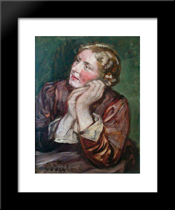 Portrait Of A Woman 20x24 Black Modern Wood Framed Art Print Poster by Gebhardt, Eduard von