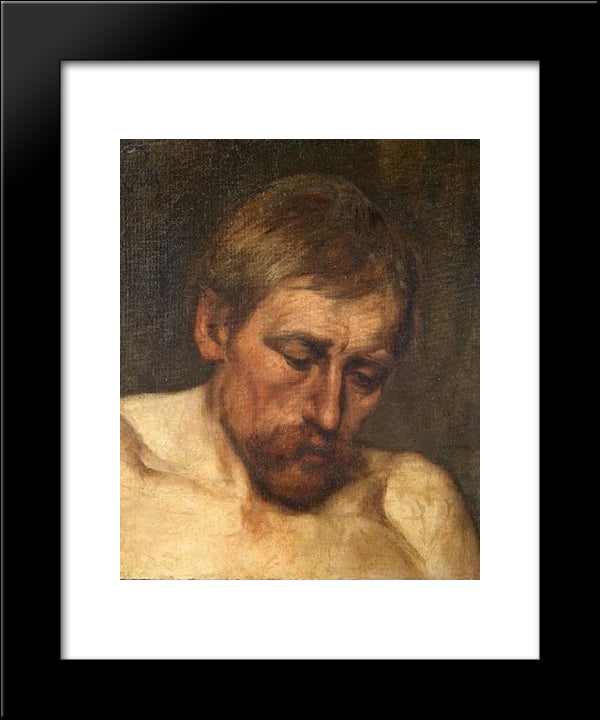 Study Of A Head 20x24 Black Modern Wood Framed Art Print Poster by Gebhardt, Eduard von