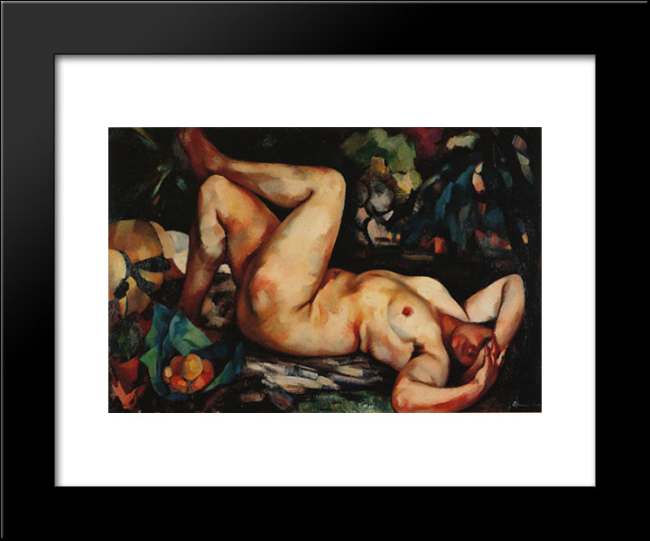 Nu 20x24 Black Modern Wood Framed Art Print Poster by Viana, Eduardo