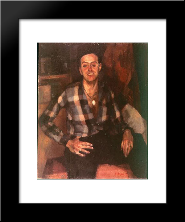 Retrato Do Pintor Waldemar Da Costa 20x24 Black Modern Wood Framed Art Print Poster by Viana, Eduardo