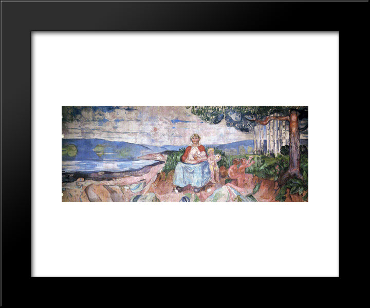 Alma Mater 20x24 Black Modern Wood Framed Art Print Poster by Munch, Edvard