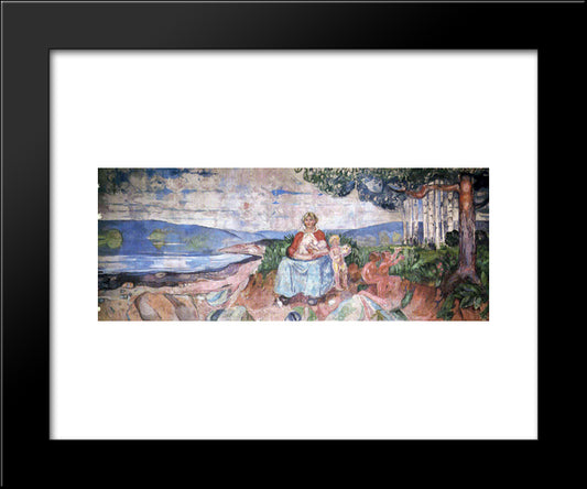 Alma Mater 20x24 Black Modern Wood Framed Art Print Poster by Munch, Edvard