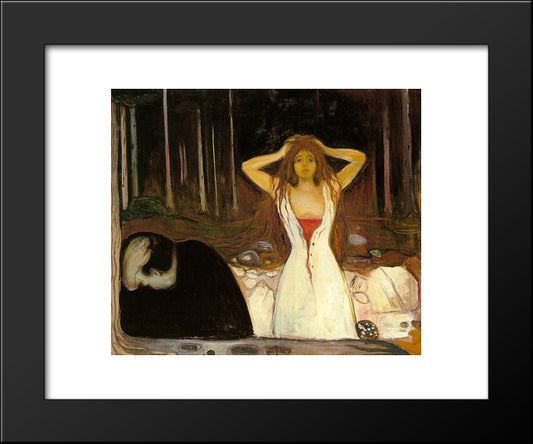 Ashes 20x24 Black Modern Wood Framed Art Print Poster by Munch, Edvard