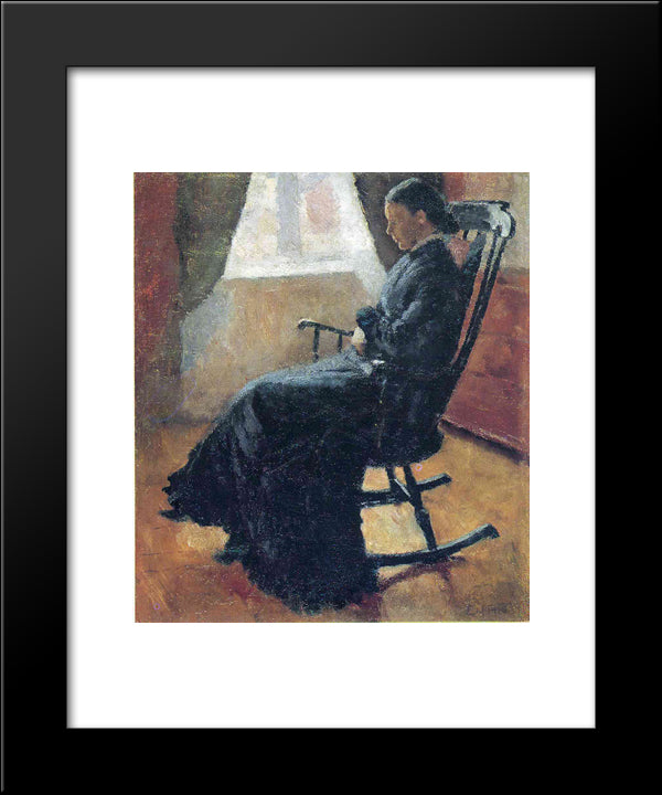 Aunt Karen In The Rocking Chair 20x24 Black Modern Wood Framed Art Print Poster by Munch, Edvard