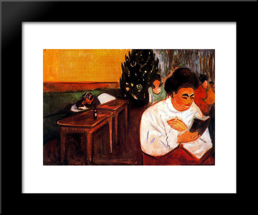 Christmas In The Brothel 20x24 Black Modern Wood Framed Art Print Poster by Munch, Edvard