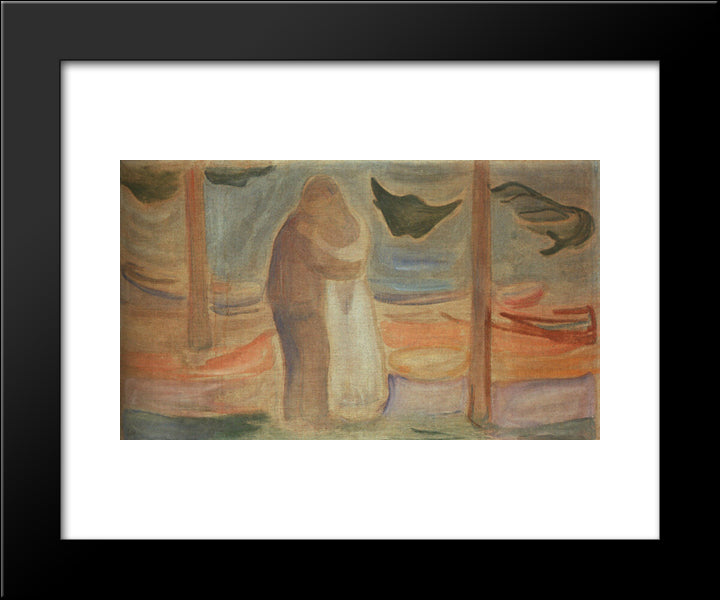 Couple On The Shore (From The Reinhardt Frieze) 20x24 Black Modern Wood Framed Art Print Poster by Munch, Edvard