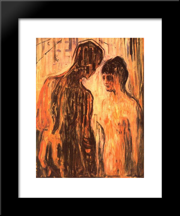 Cupid And Psyche 20x24 Black Modern Wood Framed Art Print Poster by Munch, Edvard