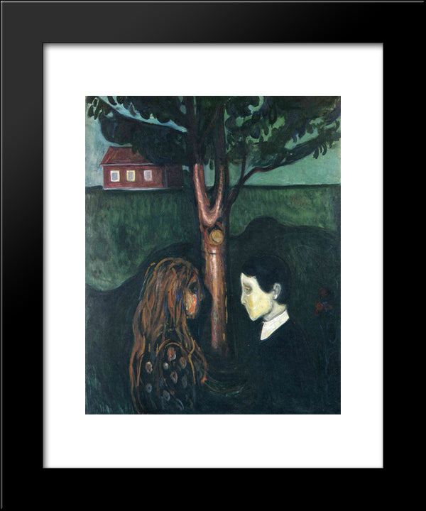 Eye In Eye 20x24 Black Modern Wood Framed Art Print Poster by Munch, Edvard