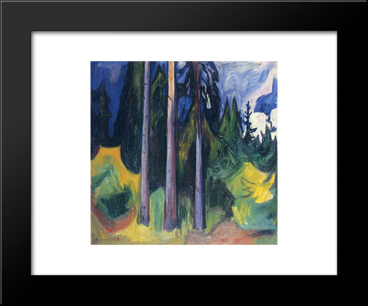 Forest 20x24 Black Modern Wood Framed Art Print Poster by Munch, Edvard