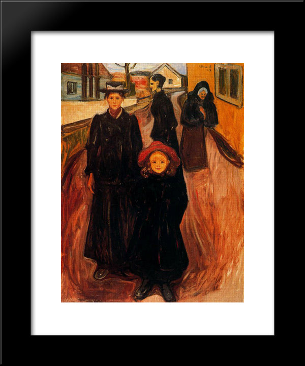 Four Ages In Life 20x24 Black Modern Wood Framed Art Print Poster by Munch, Edvard