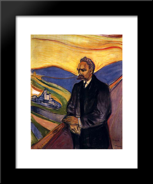 Friedrich Nietzsche 20x24 Black Modern Wood Framed Art Print Poster by Munch, Edvard