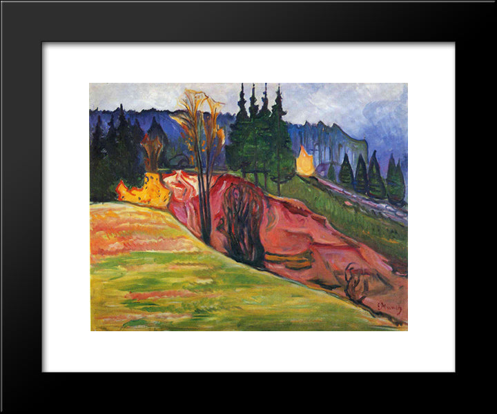 From Thuringewald 20x24 Black Modern Wood Framed Art Print Poster by Munch, Edvard