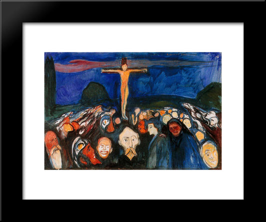 Golgotha 20x24 Black Modern Wood Framed Art Print Poster by Munch, Edvard