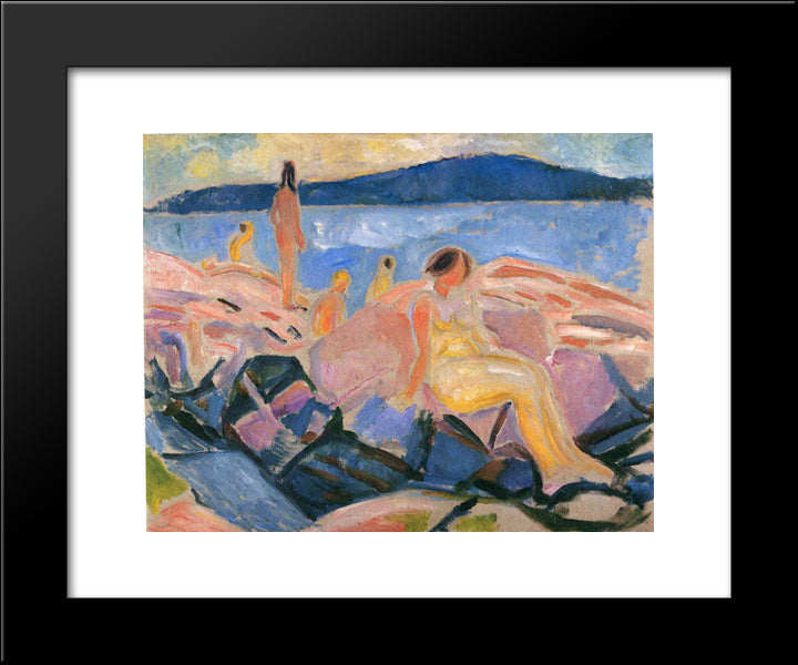 High Summer Ii 20x24 Black Modern Wood Framed Art Print Poster by Munch, Edvard