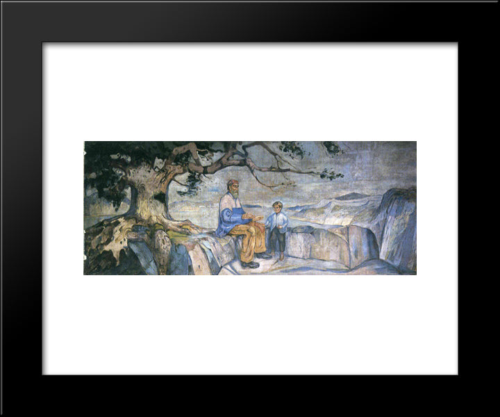 History 20x24 Black Modern Wood Framed Art Print Poster by Munch, Edvard