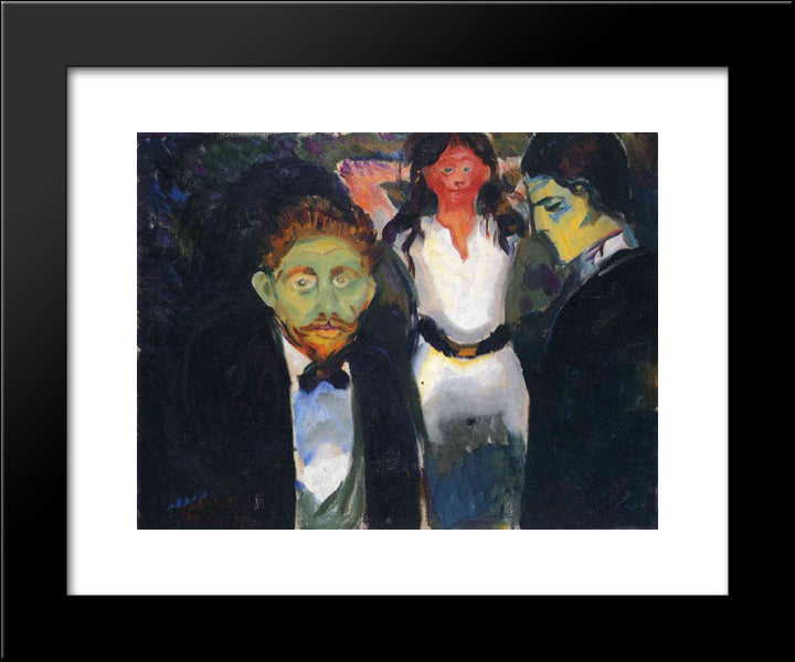 Jealousy. From The Series The Green Room 20x24 Black Modern Wood Framed Art Print Poster by Munch, Edvard