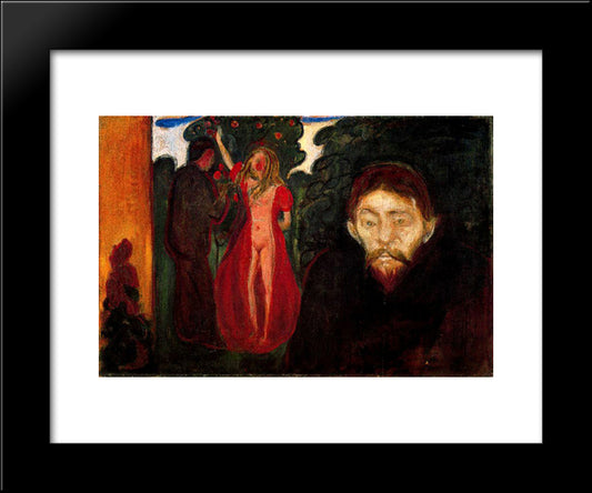 Jealousy 20x24 Black Modern Wood Framed Art Print Poster by Munch, Edvard