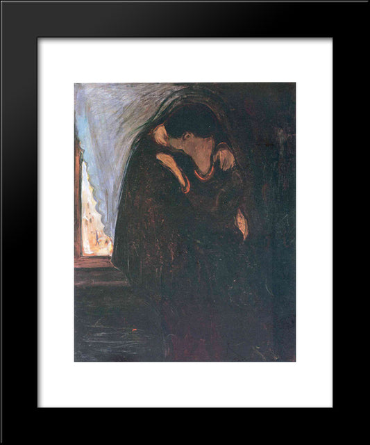 Kiss 20x24 Black Modern Wood Framed Art Print Poster by Munch, Edvard