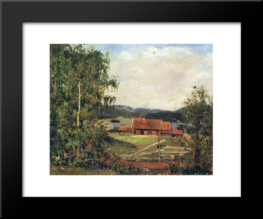 Landscape. Maridalen By Oslo 20x24 Black Modern Wood Framed Art Print Poster by Munch, Edvard