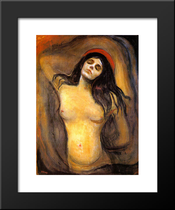 Madonna 20x24 Black Modern Wood Framed Art Print Poster by Munch, Edvard