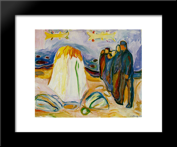 Meeting 20x24 Black Modern Wood Framed Art Print Poster by Munch, Edvard