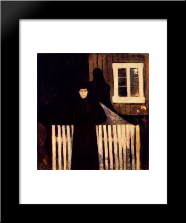 Moonlight 20x24 Black Modern Wood Framed Art Print Poster by Munch, Edvard